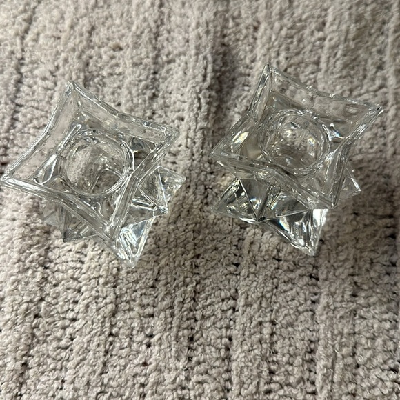 Set o/2 Over 24% Full Lead Crystal Candle holders -tapers. Star shaped.See pics - Picture 4 of 9